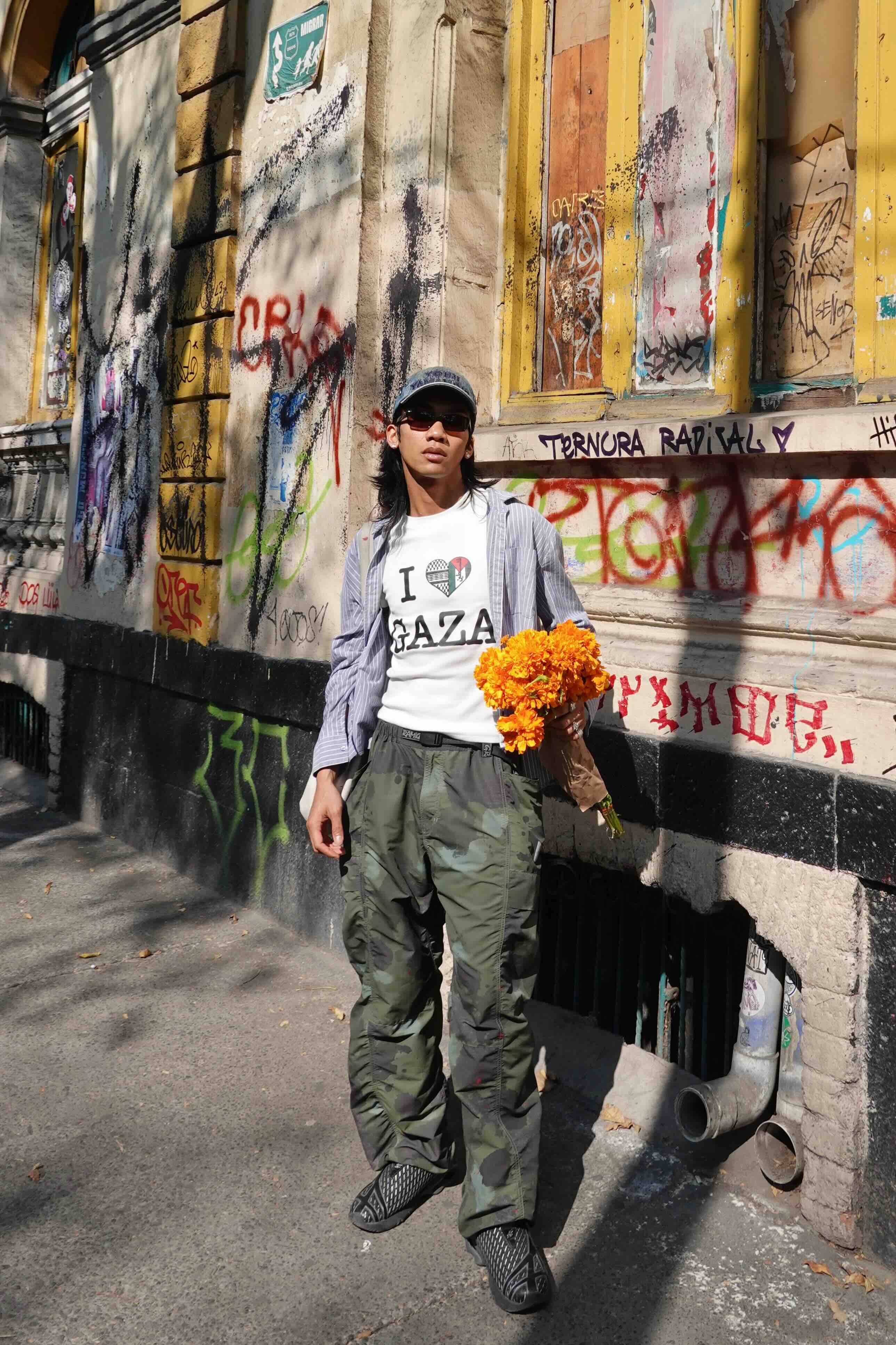 "I HEART GAZA" Ribbed Baby Tee - White