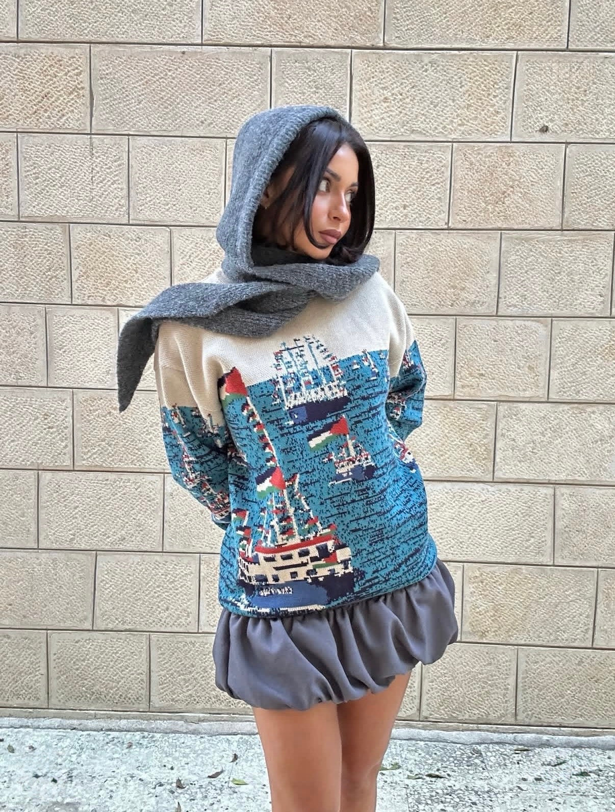 Global Sumud Flotilla Sweater - Sky Blue