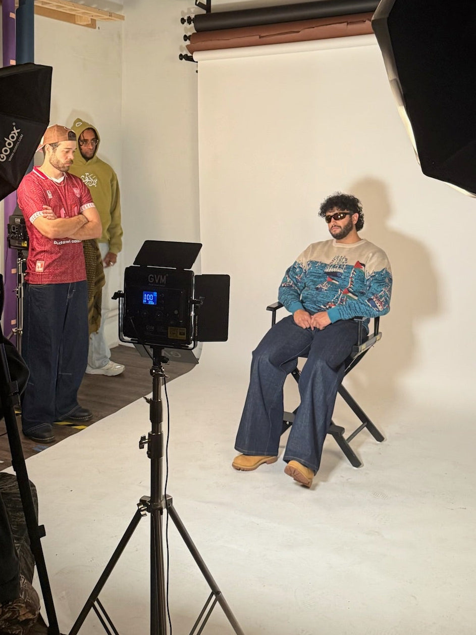 Global Sumud Flotilla Jacquard Sweater - Blue