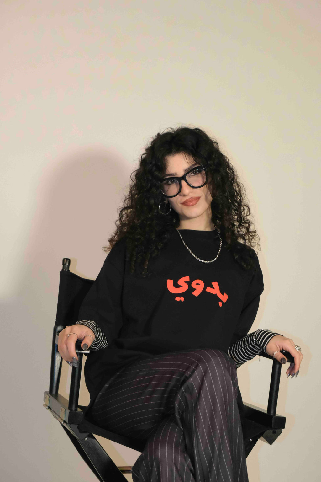 Bedawi Puff Print T-Shirt - Black